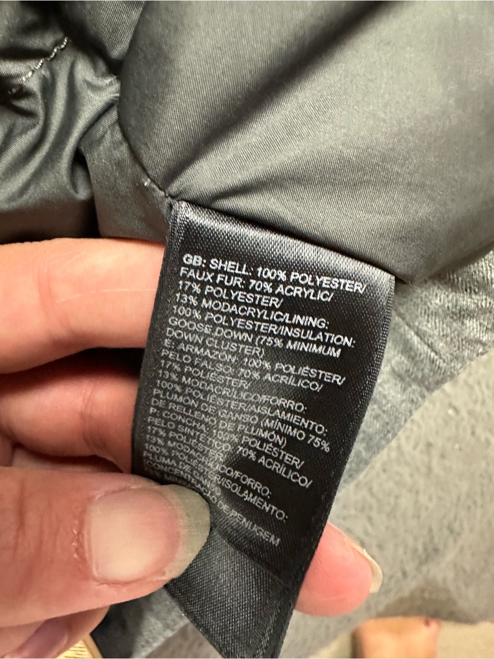 The North Face Arctic Down Parka Grey Heathered Hooded Puffer Jacket NF00CC13 M - Picture 6 of 8